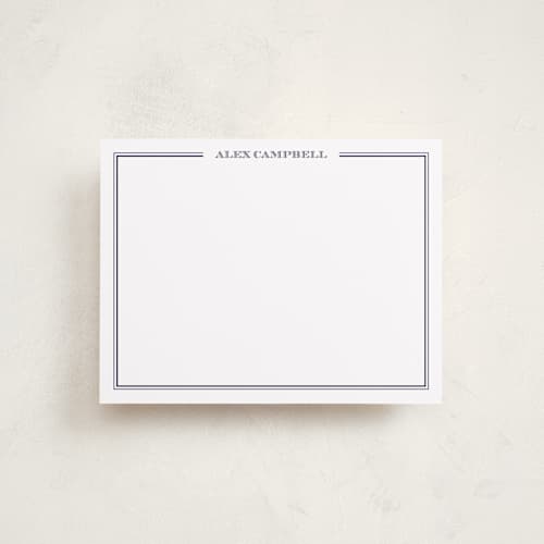 This is a navy kids thank you cards notes with standard by The Social Type called gentleman printing on signature in standard
