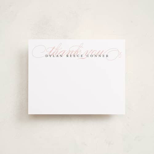 This is a cotton candy kids thank you cards notes with standard by Jessica Williams called graceful entrance printing on signature in standard
