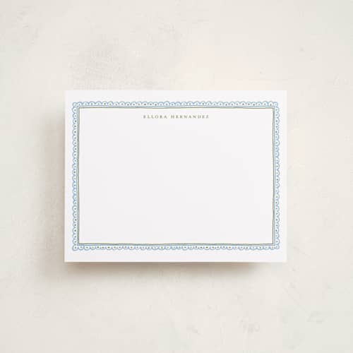 This is a celeste personalized stationery thank you cards with standard by Pati Cascino called forli printing on signature in 4.25x5.5
