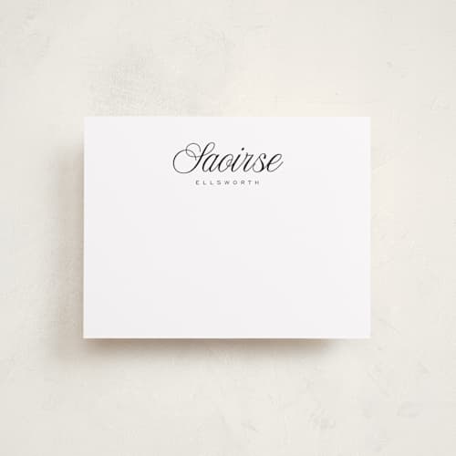 This is a sugar personalized stationery thank you cards with standard by chocomocacino called fondente printing on signature in 4.25x5.5
