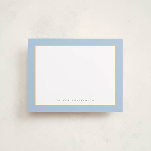 This is a sky personalized stationery thank you cards with standard by Nicoletta Savod called august printing on signature in 4.25x5.5