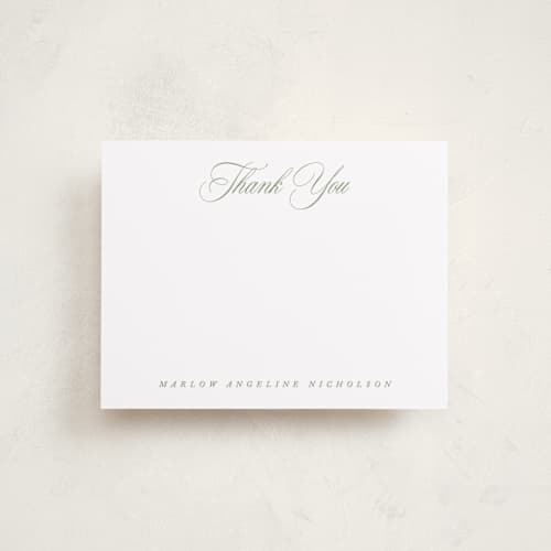 This is a garden personalized stationery thank you cards with standard by Kelly Schmidt called timeless thank you printing on signature in 4.25x5.5