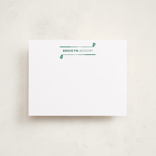 This is a grass personalized stationery thank you cards with standard by Pinky Diamond Studio called on the green printing on signature in 4.25x5.5