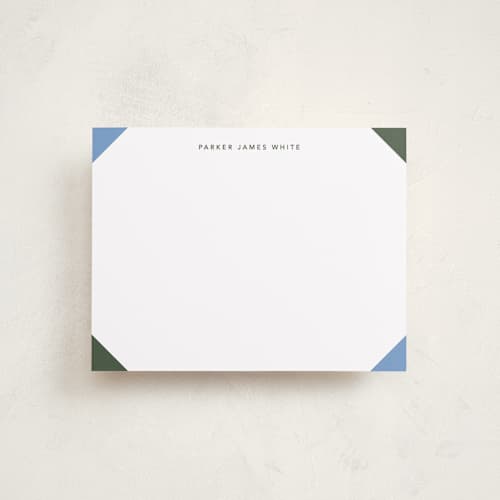 This is a ocean personalized stationery thank you cards with standard by Kelly Watkins called color corners printing on signature in 4.25x5.5