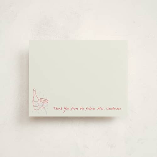 This is a wisteria personalized stationery thank you cards with standard by Ashlee Townsend called celebration printing on signature in 4.25x5.5