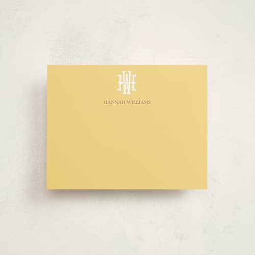 This is a butter personalized stationery thank you cards with standard by Jenna Holcomb called butter printing on signature in 4.25x5.5