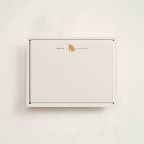 This is a equestrian personalized stationery thank you cards with standard by Sarah Rosenthal called sport classic printing on signature in 4.25x5.5