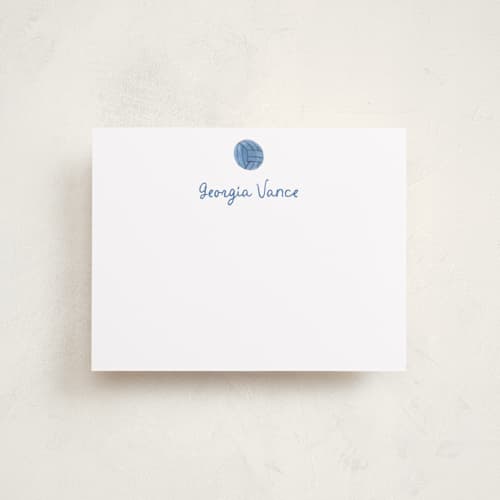 This is a ice personalized stationery thank you cards with standard by Teju Reval called sportsy volleyball printing on signature in 4.25x5.5