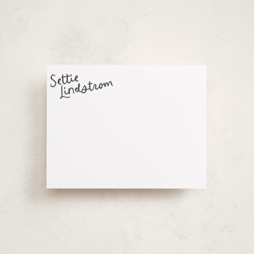 This is a ink personalized stationery thank you cards with standard by Megan Davis called settie printing on signature in 4.25x5.5