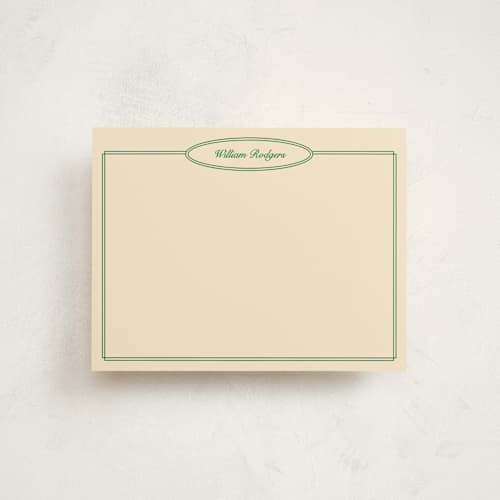 This is a turf personalized stationery thank you cards with standard by Natalie Rae called the oval printing on signature in 4.25x5.5