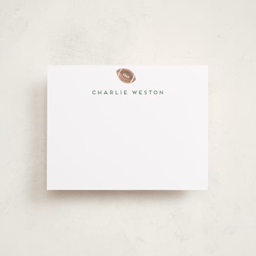 This is a ice personalized stationery thank you cards with standard by Teju Reval called sportsy football printing on signature in 4.25x5.5