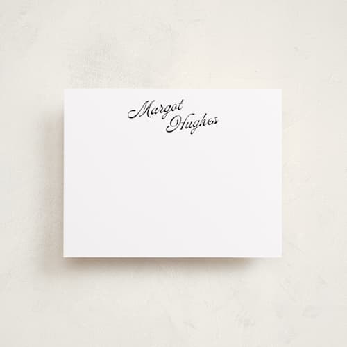This is a raven personalized stationery thank you cards with standard by Morgan Kendall called vintage hotel printing on signature in 4.25x5.5