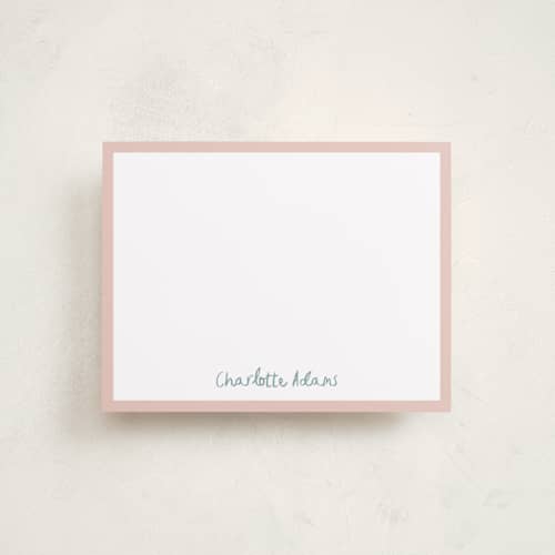 This is a cotton candy personalized stationery thank you cards with standard by Ani Somi called crayon writing printing on signature in 4.25x5.5