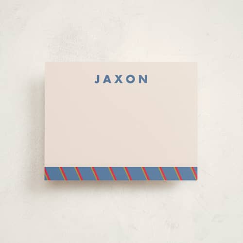 This is a blue jay personalized stationery thank you cards with standard by AK Graphics called classic prep printing on signature in 4.25x5.5