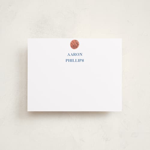 This is a ice personalized stationery thank you cards with standard by Teju Reval called sportsy basketball printing on signature in 4.25x5.5