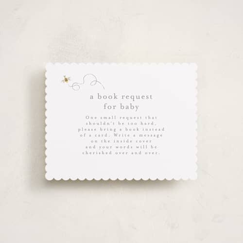 This is a cotton baby shower insert cards with standard by Angela Thompson called disney's pooh hunny pot printing on signature in standard