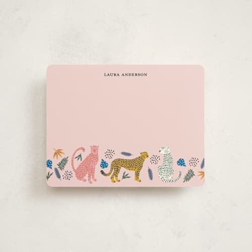 This is a flamingo kids thank you cards notes with standard by iamtanya called sweet tropical printing on signature in standard