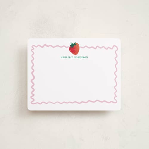 This is a bubblegum kids thank you cards notes with standard by Erika Firm called sweet berry printing on signature in standard