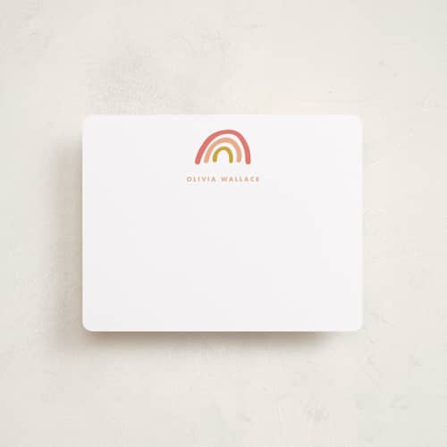 This is a sorbet kids thank you cards notes with standard by Stacey Meacham called rainbow dream printing on signature in standard