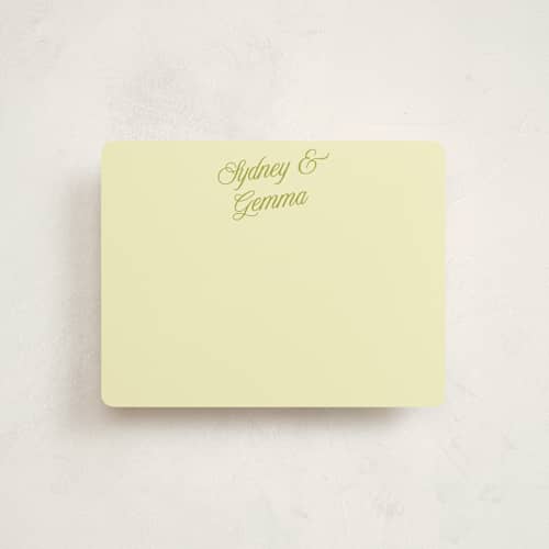 This is a island citrus personalized stationery thank you cards with standard by Morgan Kendall called bloom printing on signature in 4.25x5.5