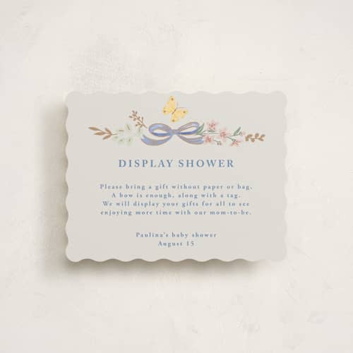 This is a sky baby shower insert cards with standard by Petra Kern called baby flora printing on signature in standard