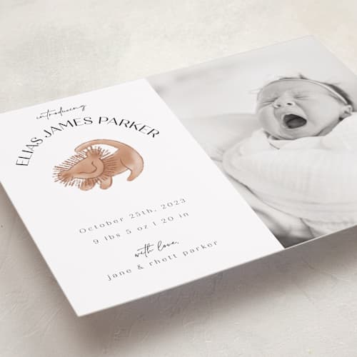 This is a desert birth announcements with standard by Maja Cunningham called disney the little lion king printing on recycled smooth signature in standard