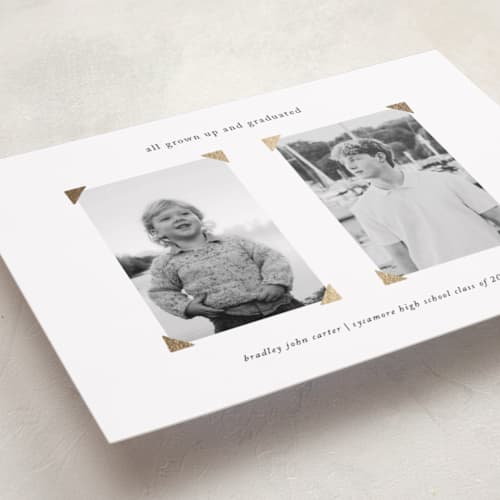 This is a cloud graduation announcements with foil pressed by Gabrielle Neil called grown up printing on recycled smooth signature in standard