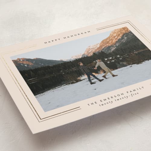 This is a cashmere hanukkah cards with foil pressed by Design Lotus called christmas classic printing on recycled smooth signature in standard