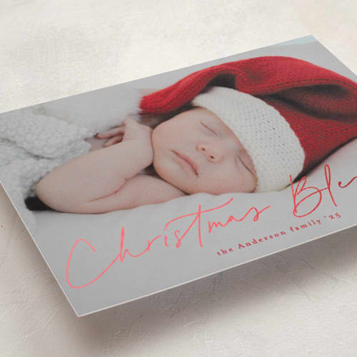 This is a stocking foil pressed holiday cards with foil pressed by Ana Sharpe called so gratefully blessed printing on recycled smooth signature in standard