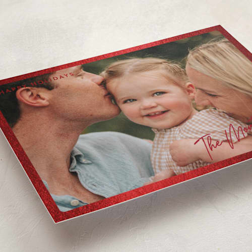 This is a berry foil pressed holiday cards with foil pressed by jomolo called autograph printing on recycled smooth signature in standard