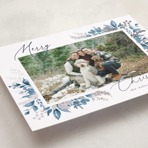 This is a dusk foil pressed holiday cards with foil pressed by Chris Griffith called a sparkle of holiday printing on recycled smooth signature in standard