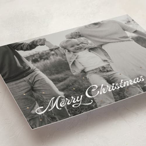 This is a sparkle foil pressed holiday cards with foil pressed by Pixel and Hank called dots printing on recycled smooth signature in standard