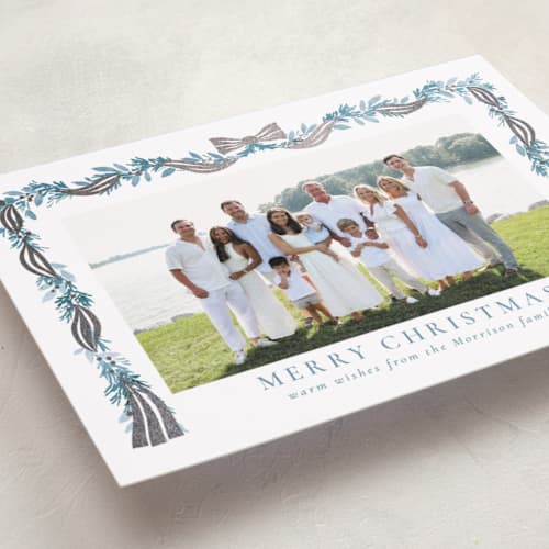 This is a iced foil pressed holiday cards with foil pressed by Petra Kern called festival printing on recycled smooth signature in standard