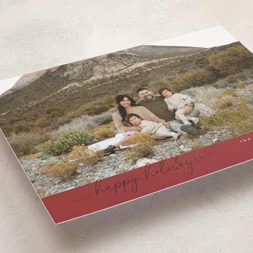 This is a berry foil pressed holiday cards with foil pressed by Christy Hy Lee called modernist printing on recycled smooth signature in standard