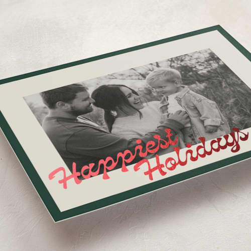 This is a evergreen foil pressed holiday cards with foil pressed by Carolyn Nicks called fancy pants printing on recycled smooth signature in standard