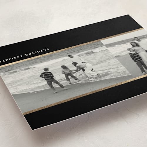 This is a chimney foil pressed holiday cards with foil pressed by Iveta Angelova called double line printing on recycled smooth signature in standard