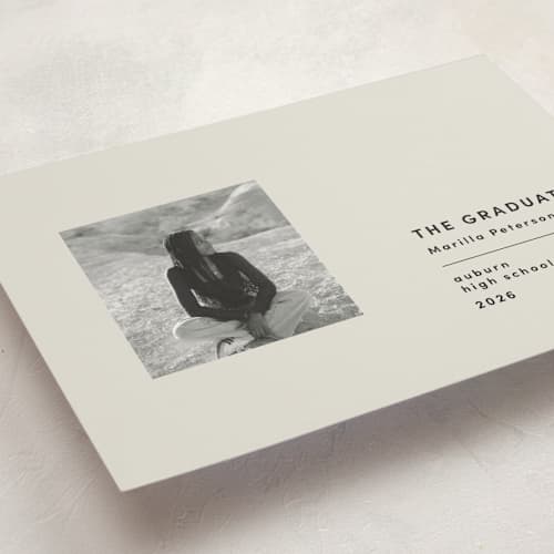 This is a sandstone graduation announcements with standard by Bryanna Mehner called modern achievement printing on recycled smooth signature in standard