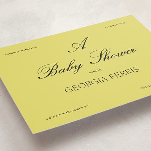 This is a wasabi baby shower invitations with standard by Rachel Cassel called georgia printing on signature in standard