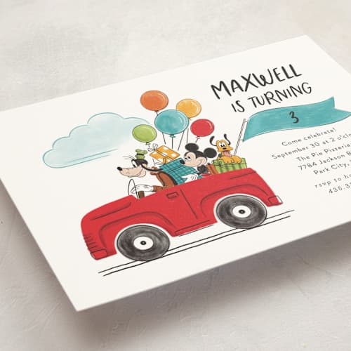 This is a teal kids birthday invitations with standard by JeAnna Casper called a goofy birthday printing on signature in standard