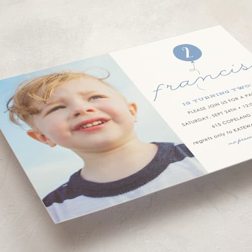 This is a denim kids birthday invitations with standard by Sara Hicks Malone called it's my party printing on signature in standard