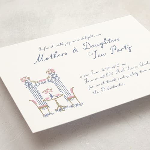 This is a petal debutante party invitations with standard by Leia Matt called tea party charm printing on signature in standard