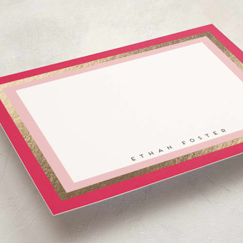 This is a candied apple personalized stationery thank you cards with foil pressed by chocomocacino called limoncello printing on signature in 5x7