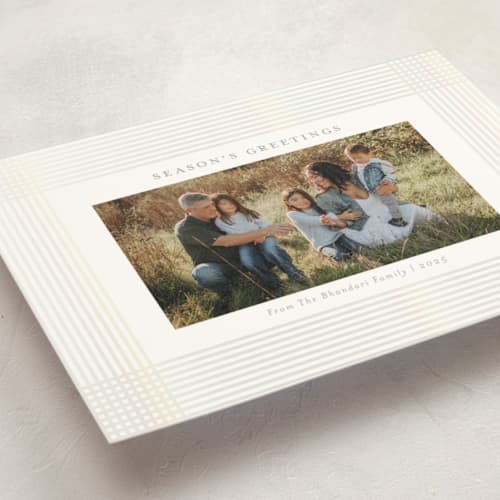 This is a pearl gloss press holiday cards with gloss press by Meggy Masters called holiday ribbon printing on signature in standard