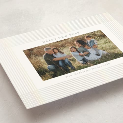 This is a pearl gloss press holiday cards with gloss press by Meggy Masters called holiday ribbon printing on signature in standard