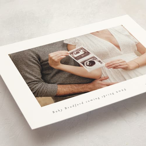 This is a moon pregnancy announcements with standard by Nicole Walsh called signed by us printing on signature in standard