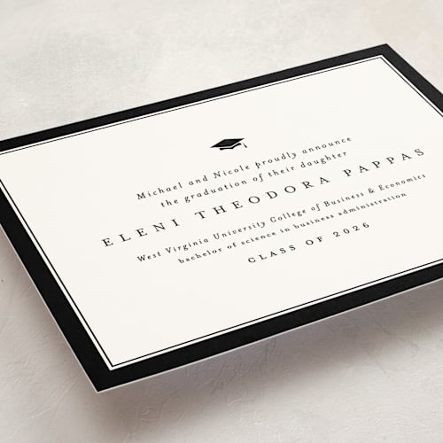 This is a newsprint graduation announcements with standard by Lea Delaveris called gazette printing on signature in standard