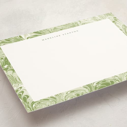 This is a apple personalized stationery thank you cards with standard by Petra Kern called florence printing on signature in 5x7