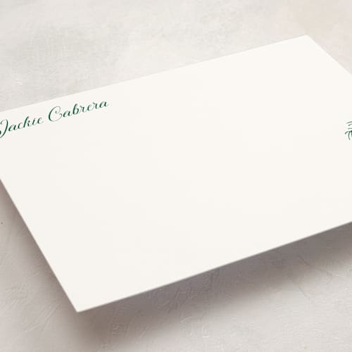 This is a palm personalized stationery thank you cards with standard by Cass Loh called palm tree printing on signature in 5x7