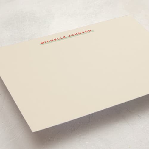 This is a mint personalized stationery thank you cards with standard by elithing called highlight printing on signature in 5x7