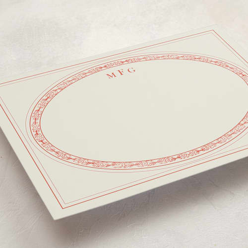 This is a rouge personalized stationery thank you cards with standard by Studio Suku called classic oval printing on signature in 5x7